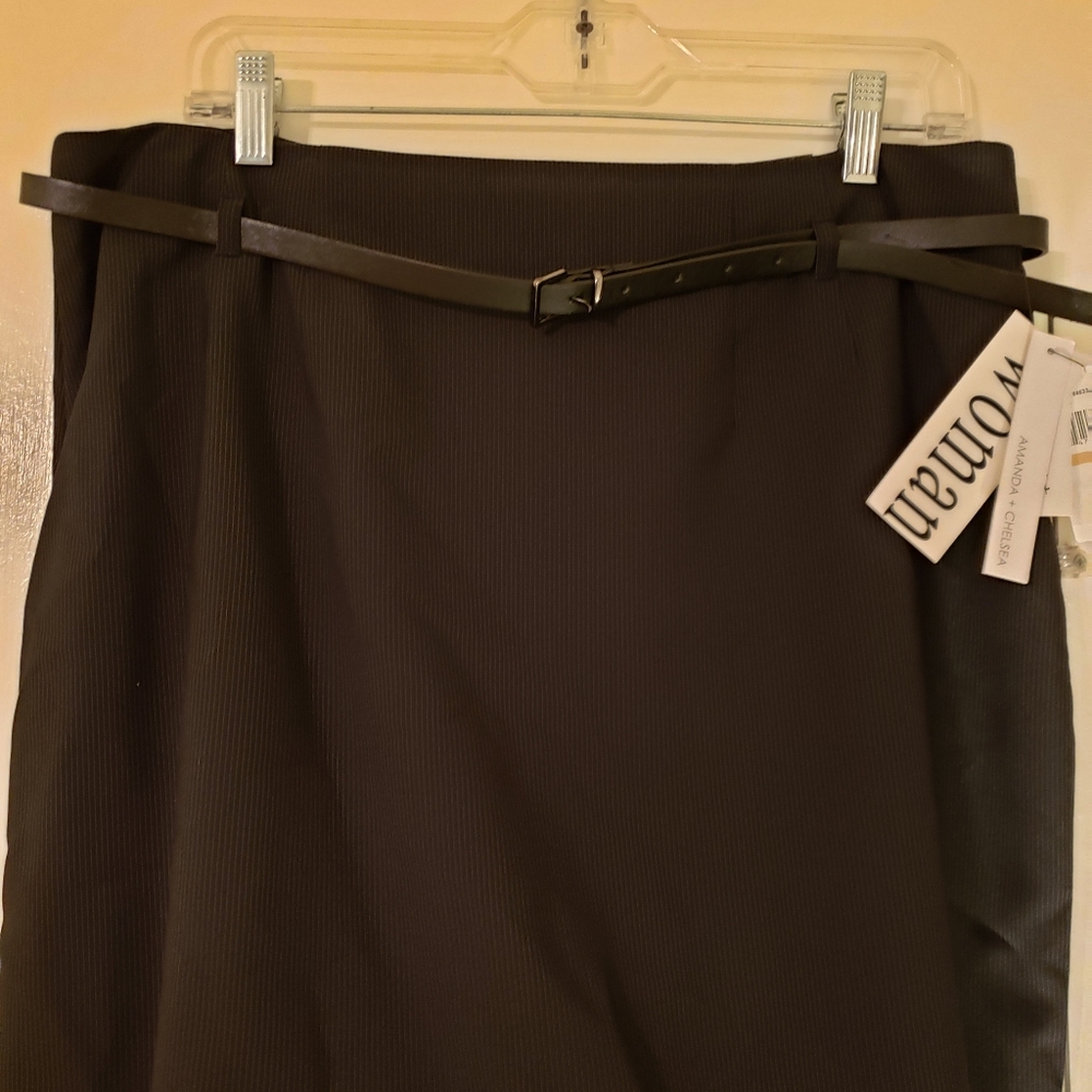 NWT Black Pencil Skirt Pinstriped